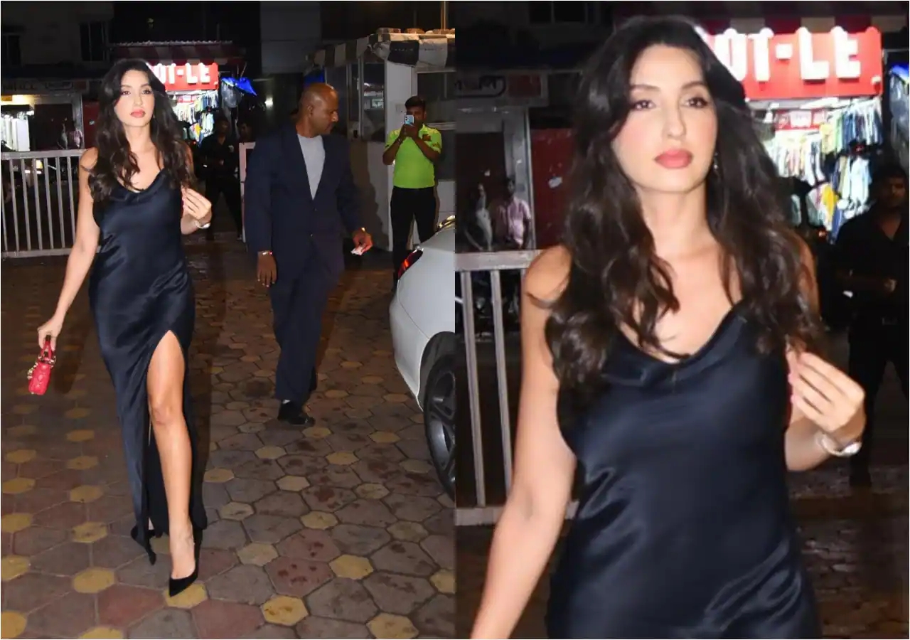  Nora Fatehi’s Beauty In Black Dress Takes Bollywood By Storm, Video Goes V-TeluguStop.com