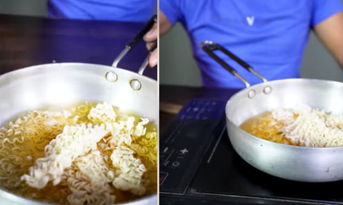  Making Maggi Noodles With Whiskey Viral,  Maggi Noodles, Whiskey, Cooking Experi-TeluguStop.com