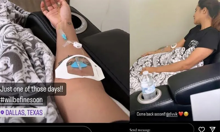  Ashu Reddy With Saline On Hand Treatment In America What Happened Details, Ashu-TeluguStop.com