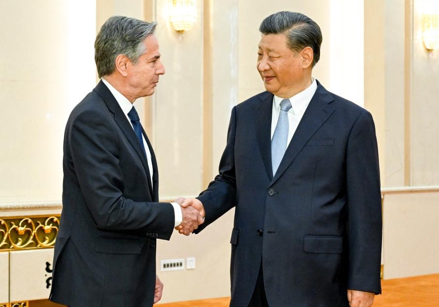  Blinken Meets Xi In Beijing-TeluguStop.com