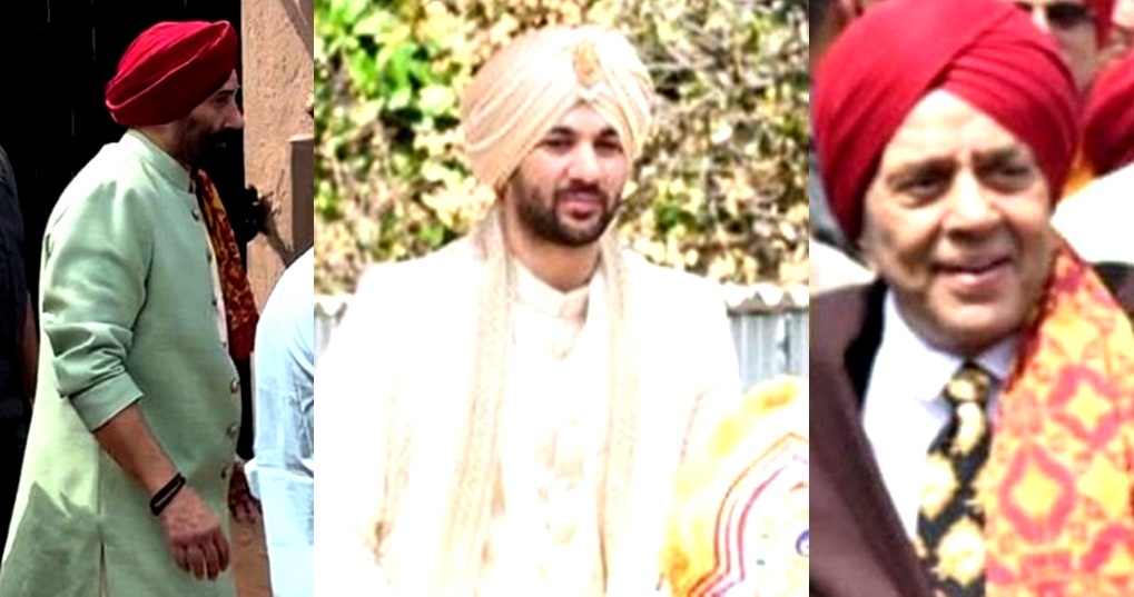  Dharmendra, Sunny Turn 'baraatis' As Karan Deol Mounts 'ghodi' For His Bride-TeluguStop.com