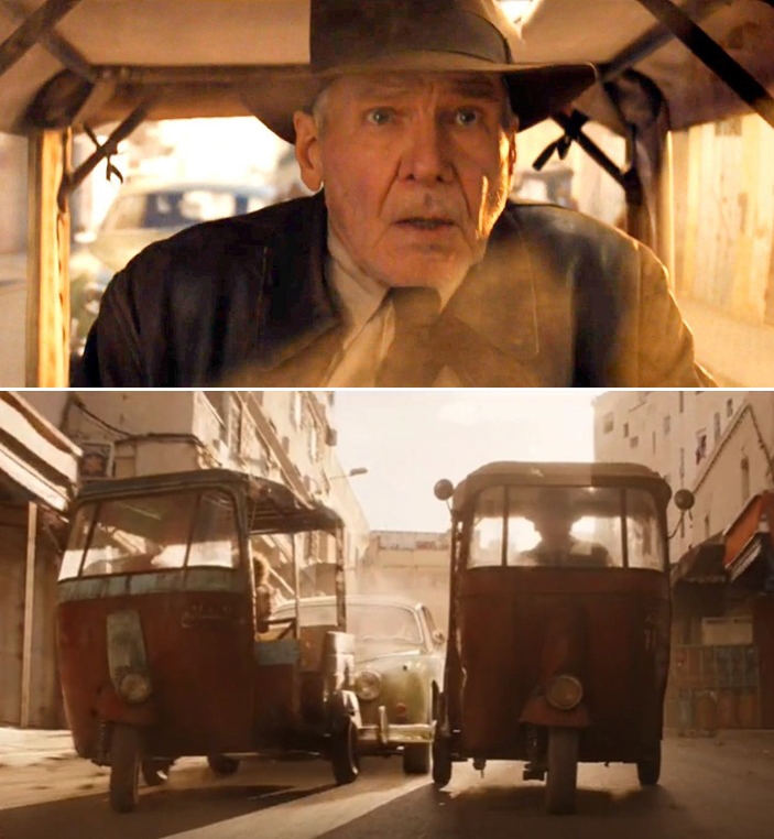  Harrison Ford Zips Through Indian City In Rickshaw In 'indiana Jones: The Dial O-TeluguStop.com