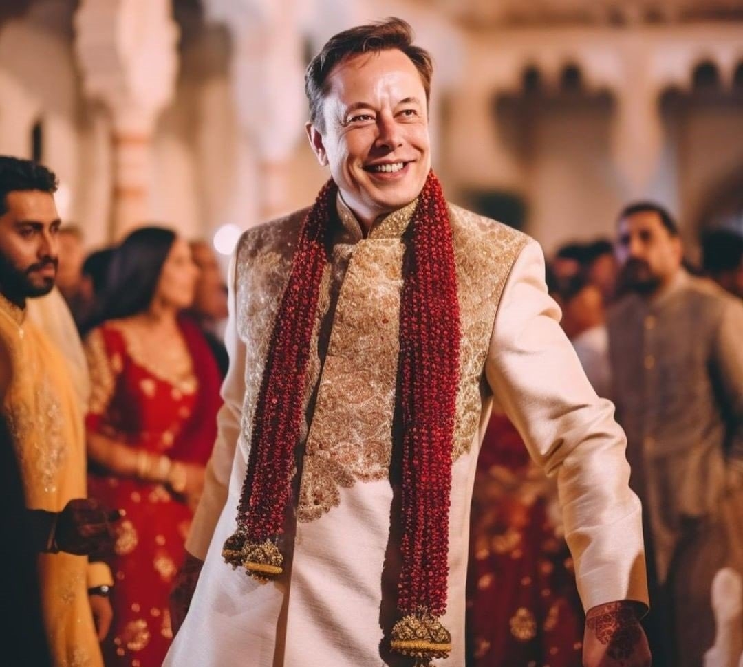  Musk 'loves' His Ai Avatar In Sherwani, Twitterati Welcomes 'indian Groom'-TeluguStop.com