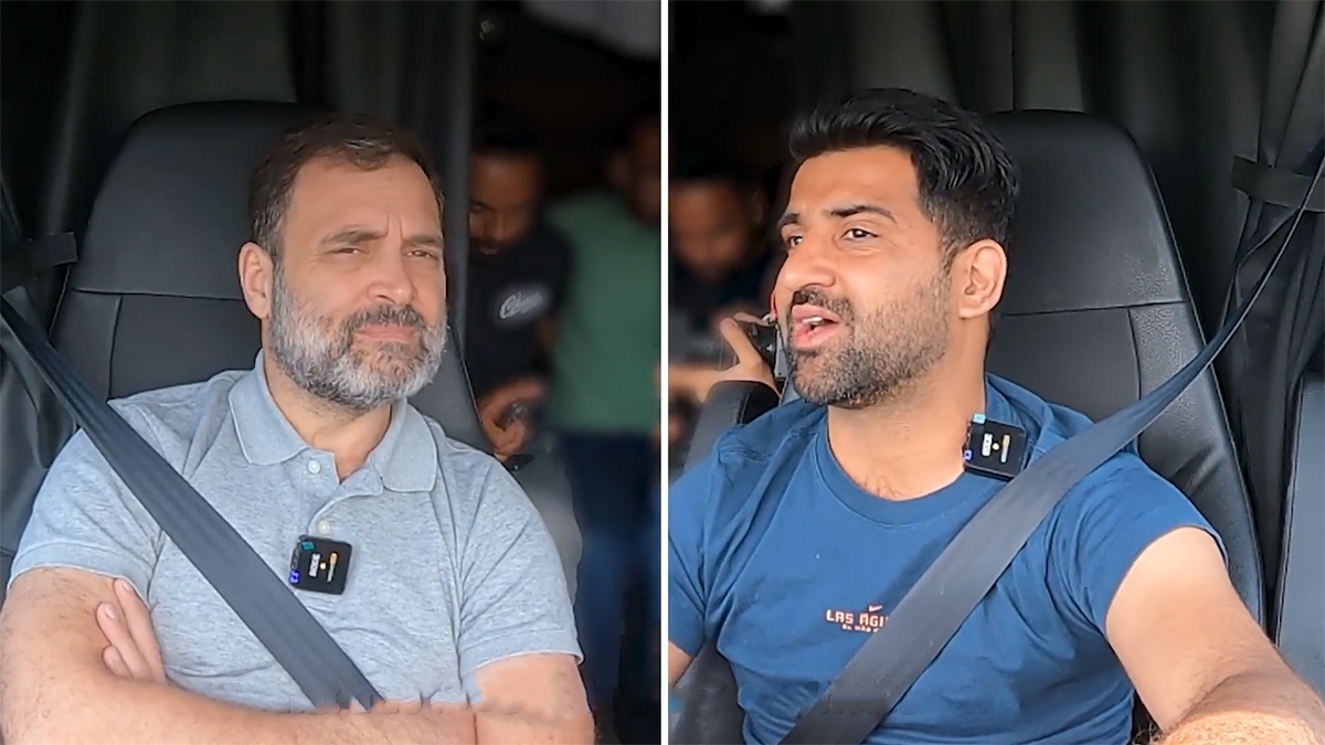  Rahul Again Hops Onto Truck, This Time From Washington To New York-TeluguStop.com