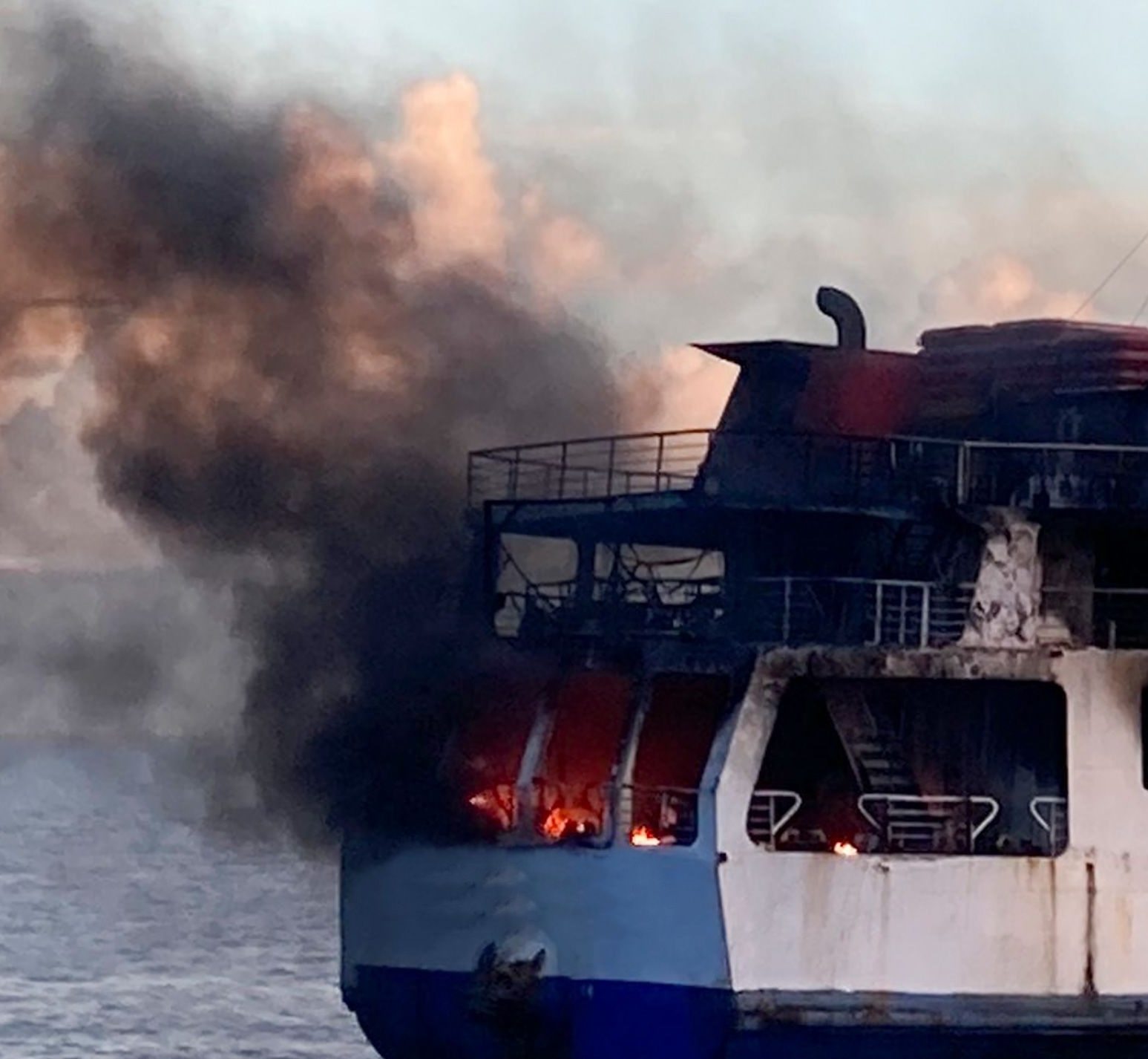 Ship Carying 120 People Catches Fire Off Philippines Ship Carying 120 People Catches Fire Off Philippines-TeluguStop.com