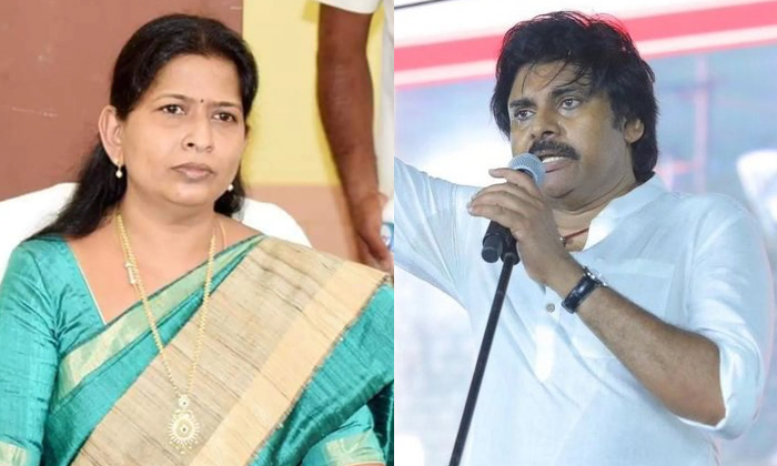  Ap Home Minister Taneti Vanitha Serious Comments On Pawan Details, Janasena, Pa-TeluguStop.com