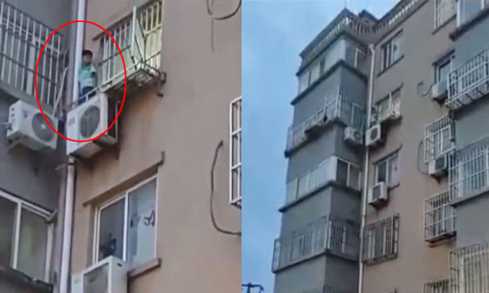  Boy Jump From 5th Floor Afraid From Mother Details, China, 6 Year Old, 5 Story B-TeluguStop.com