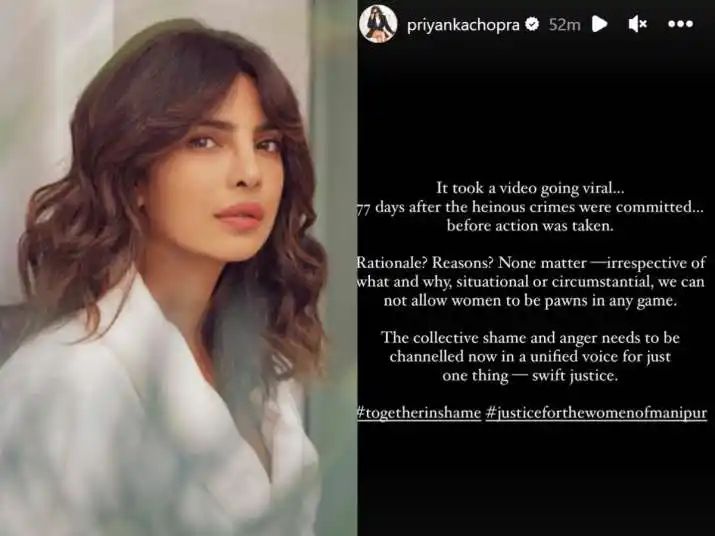 715px x 536px - Priyanka Chopra Demands Swift Justice for Manipur Violence, Expresses Shame  and Anger