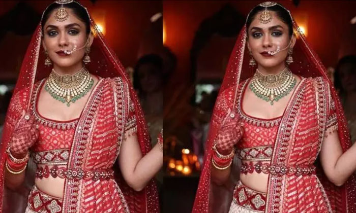  Mrinal Thakur Shocked The Bride In Her Getup-TeluguStop.com