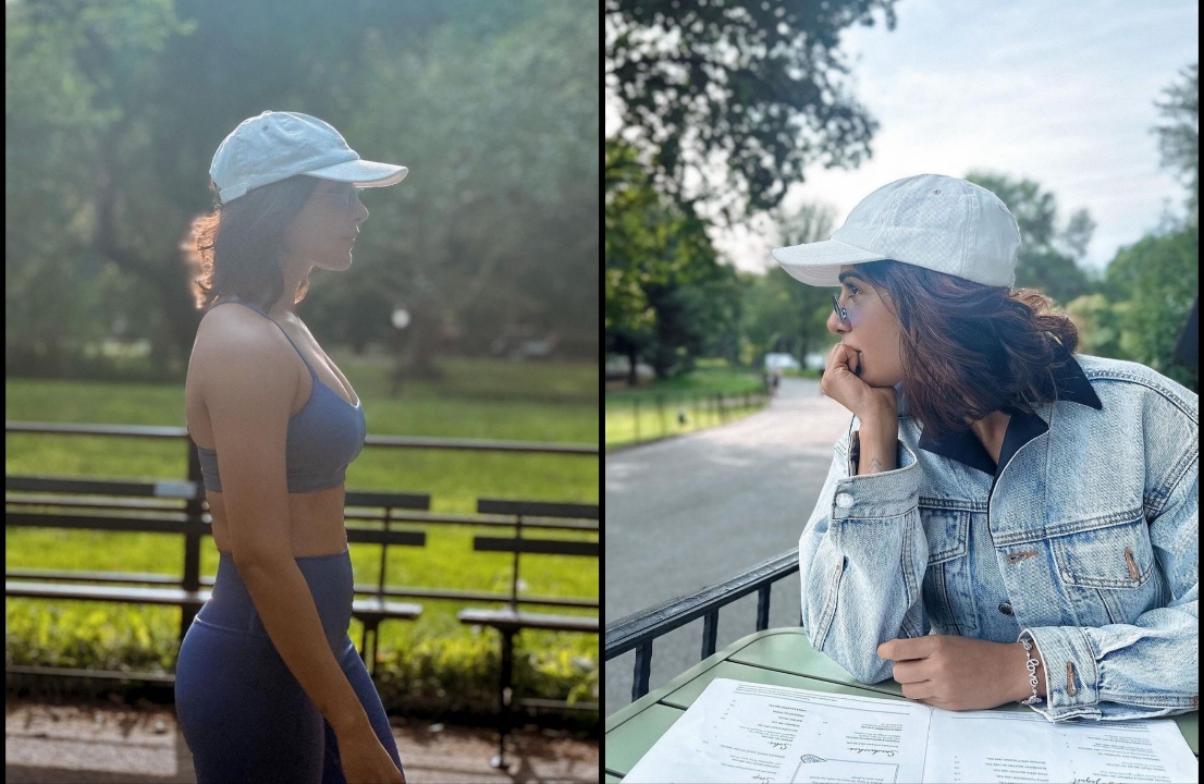  Samantha’s Stylish Central Park Stroll: Uber-cool Sports Bra, Tights, And-TeluguStop.com