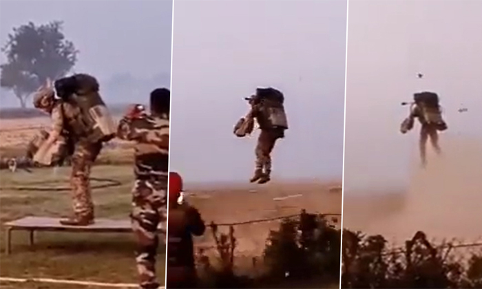  Special Forces Test New Jetpack Suit At Army Airborne Training School In Agra De-TeluguStop.com