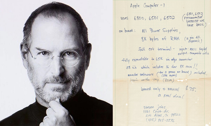  Record Price For Steve Jobs Hand Written Ad For Apple-1 Computer Details, Steve-TeluguStop.com