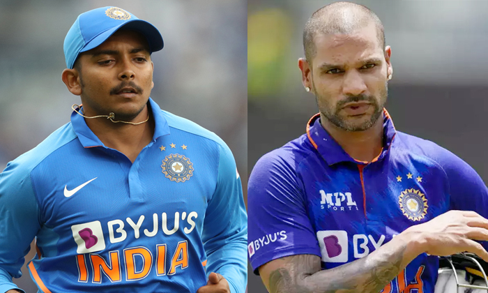  Team India Cricketers Shikhar Dhawan And Prudhvi Shaw Career In Trouble Details,-TeluguStop.com