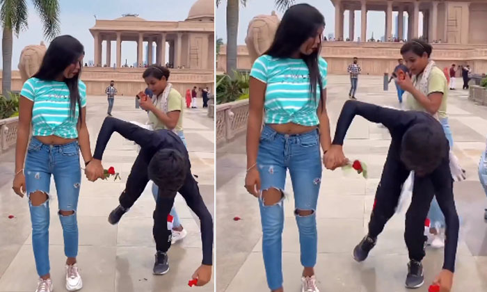  Viral: Look At That Boy Kicking Him To Make Reels With A Girl , Viral, Viral La-TeluguStop.com