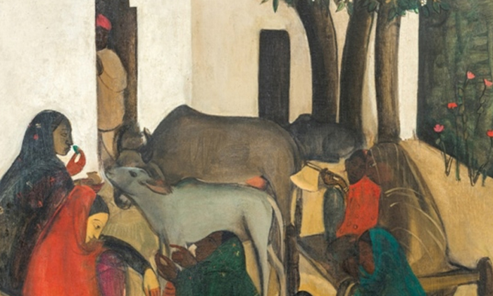  A Record Price For An Indian Woman's Oil Painting Rs. 61 Crores At The Auction ,-TeluguStop.com