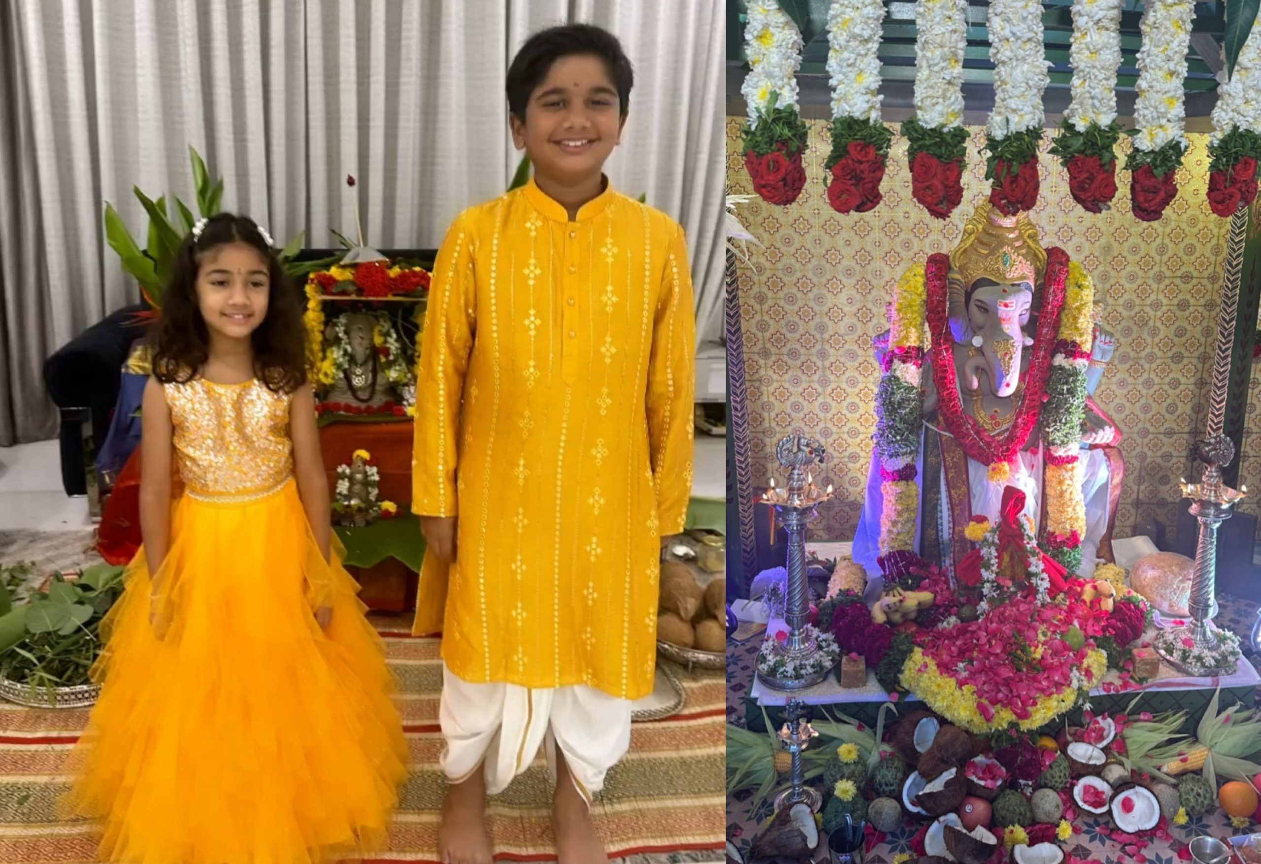 Allu Arjun Celebrates Ganesh Chaturthi At Home With Wife Sneha Photos Gone Viral Allu Arjun 6320