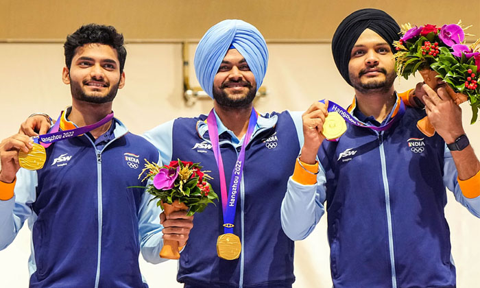 India Win Gold Medal In Mens 10m Air Pistol Team Event Details, India ,gold Meda India Win Gold Medal In Mens 10m Air Pistol Team Event Details, India ,gold Meda-TeluguStop.com