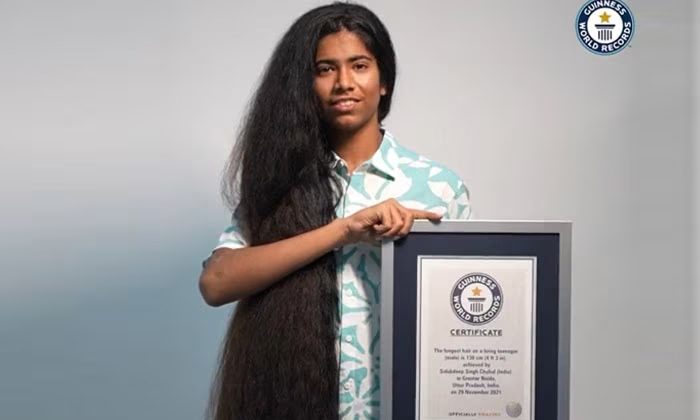  Indian Boy Holds Guinness Record For Longest Hair , Viral Latest, News Viral, So-TeluguStop.com