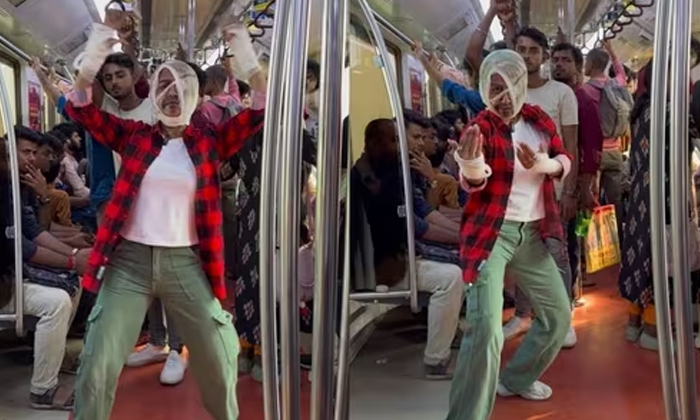  Jawan Dance Recreated With That Costume In The Train Young Girl's Video Goes Vir-TeluguStop.com