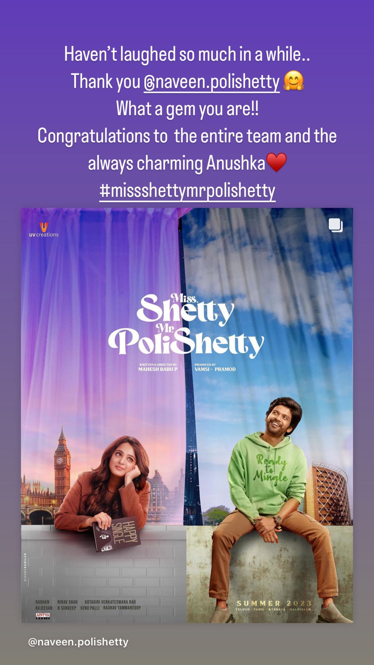  Samantha’s Instagram Review: Naveen Polishetty – A Comedy Gem!-TeluguStop.com