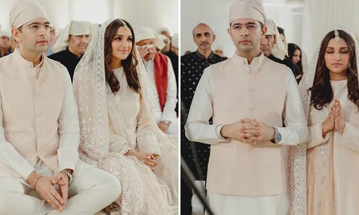  Parineethi Chopra And Raghav Chadha Wedding Photos Goes Viral In Social Media,-TeluguStop.com