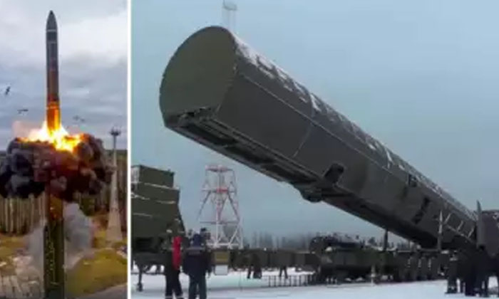  Russia Has Taken Out The Deadliest Missile, Rs-28 Sarmat Icbm, Satan Ii, Nuclear-TeluguStop.com