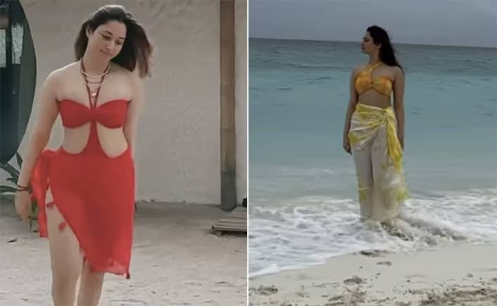  Tamannaah’s Beach Vacation: Bikinis, Beach Walks, Rainbows, And Delicious-TeluguStop.com