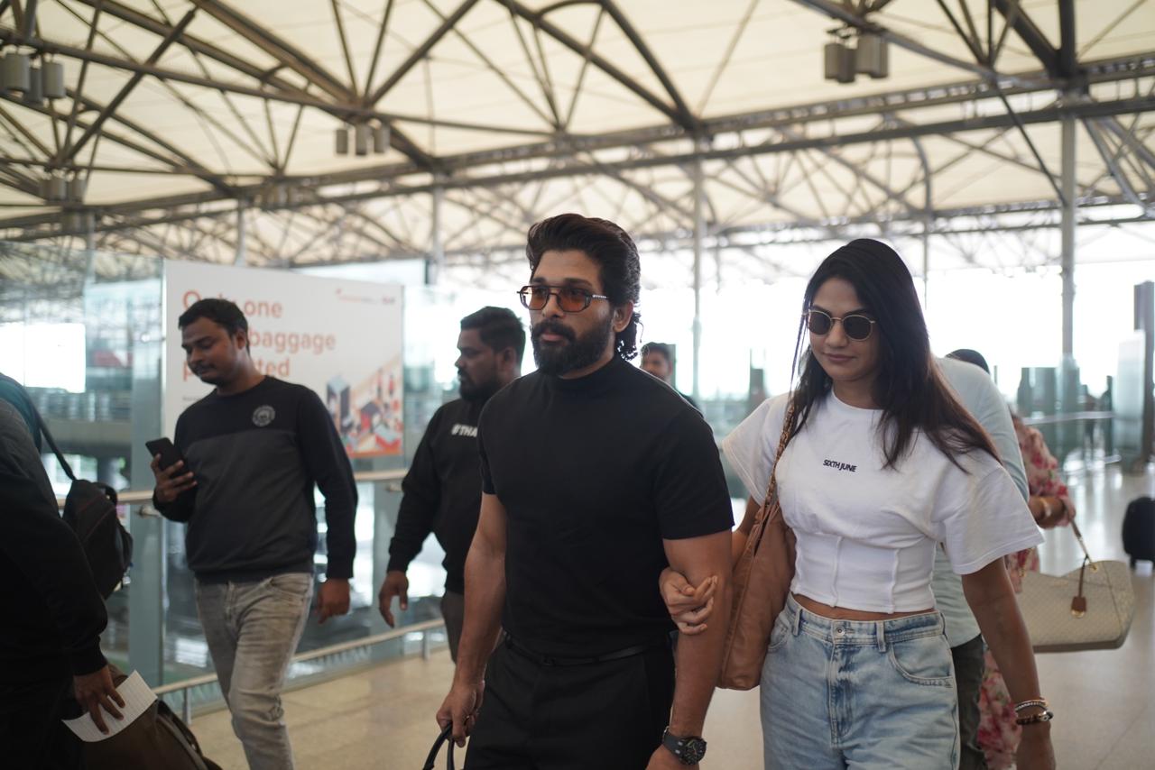  Allu Arjun And Wife Sneha Reddy’s Exciting Journey To The National Film Aw-TeluguStop.com