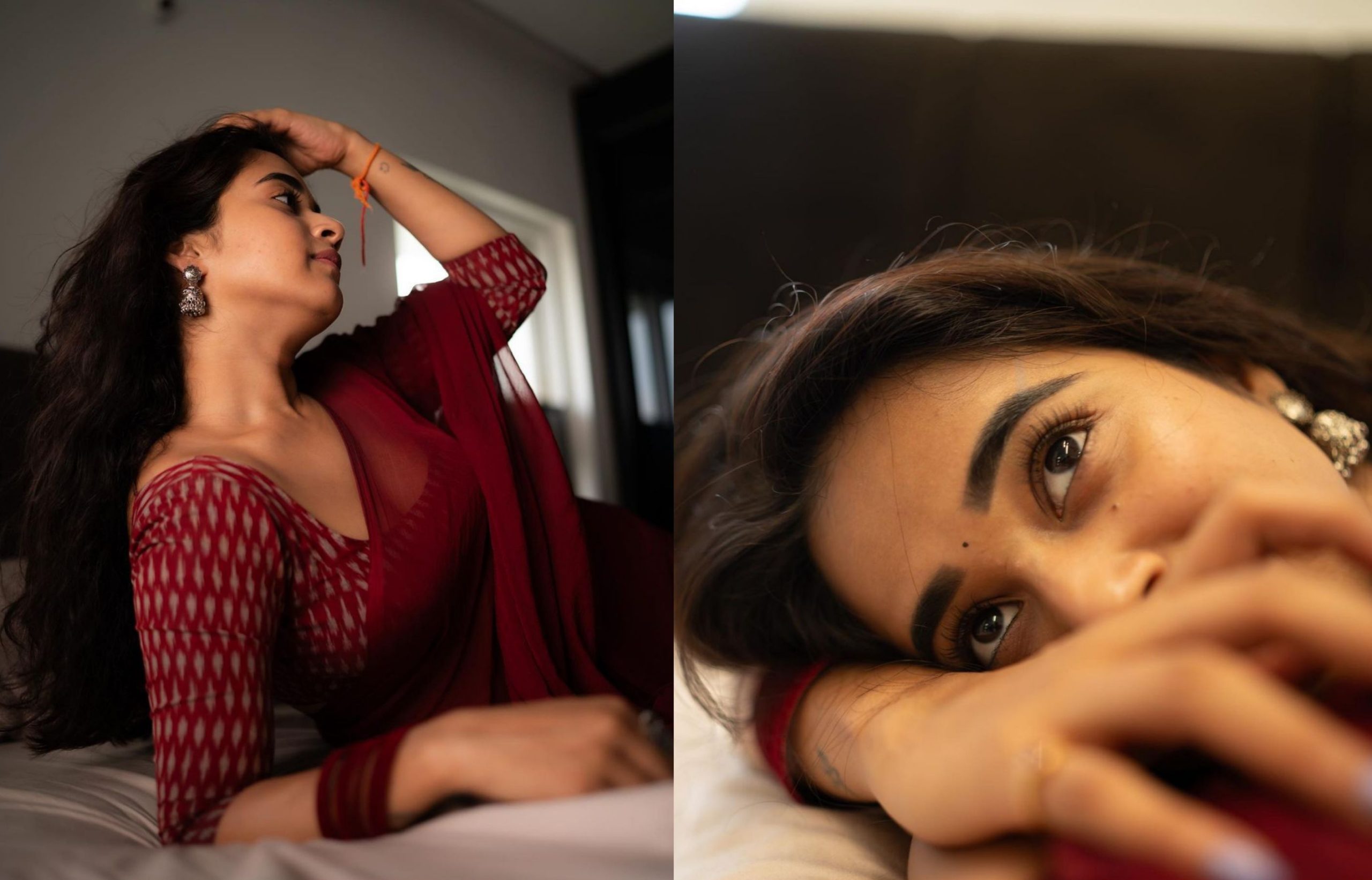  Dancing Into Hearts: Deepthi Sunaina’s Maroon Saree Look Wins Hearts!-TeluguStop.com