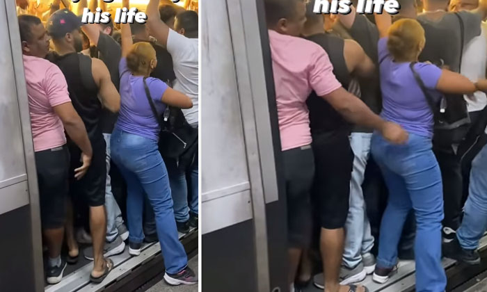  Viral: The Doors Of A Woman's Body Were Closed In The Metro With Half Of It Outs-TeluguStop.com