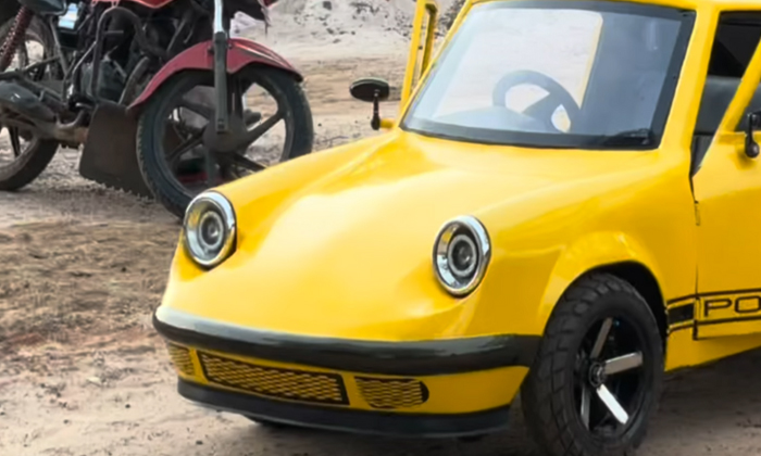 Miniature Car Builder From Kerala Latest Electric Porsche 911 Video Viral Detail-TeluguStop.com