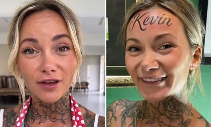  A Woman Who Has Her Boyfriend's Name Tattooed On Her Forehead What A Crazy Love,-TeluguStop.com