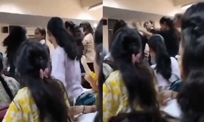  Quarrel About Boyfriend Shamelessly Crushed In Class Room , Classroom Fight, Vir-TeluguStop.com