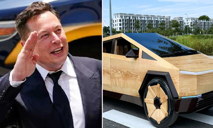  The Person Who Built The Tesla Cybertruck Out Of Wood This Is Elon Musk S React-TeluguStop.com