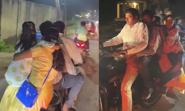 Family Of Four Travelling On Bike Video Viral Details, Bike, Viral Latest, News Family Of Four Travelling On Bike Video Viral Details, Bike, Viral Latest, News-TeluguStop.com
