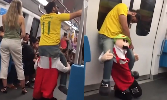  Man Wears Hilarious Costume In A Train Journey Funny Video Viral Details, Viral-TeluguStop.com