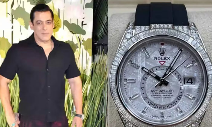  Salman Khan Flaunts His New Diamond Studded Rolex Watch Know The Price-TeluguStop.com