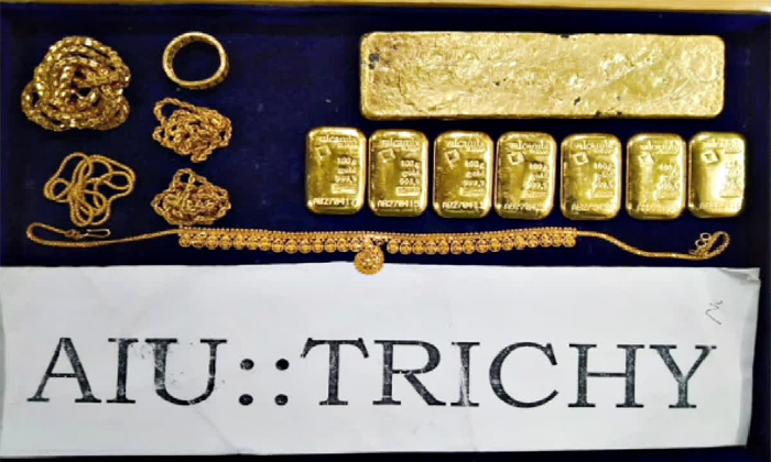  Smuggling Gold Seized In Trichy Airport Details, Smuggling Gold, Smugglers, Cust-TeluguStop.com