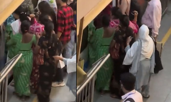  Video: This Is No Ordinary Trick Lady Thieve Viral, Viral News, Delhi Metro, Vi-TeluguStop.com