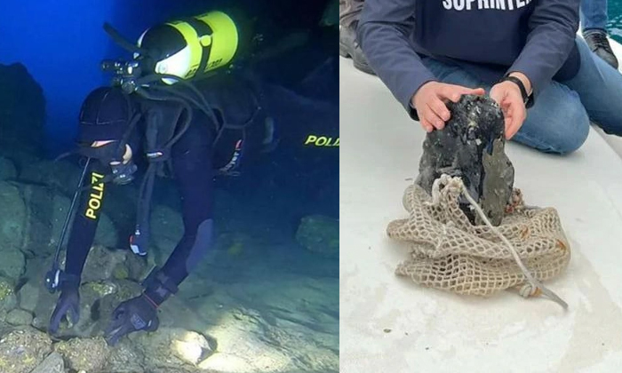 Telugu Shipwreck, Capri, Grotta Bianca, Naples, Obsidian Core, Obsidian Gold, Oc