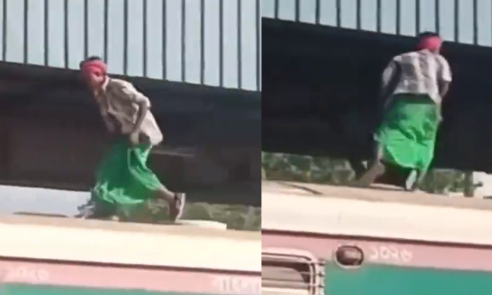  Man Seen Running On Moving Train Video Viral Details, Viral Video, Latest News,-TeluguStop.com