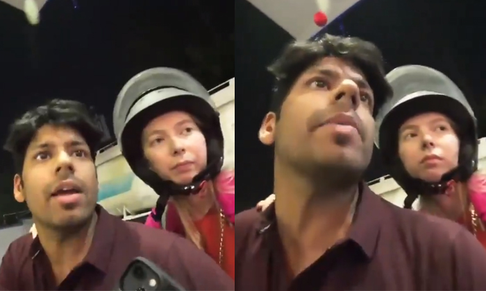  Russian Tourist Harassed By Petrol Pump Worker In Jaipur Video Viral Details, Ru-TeluguStop.com