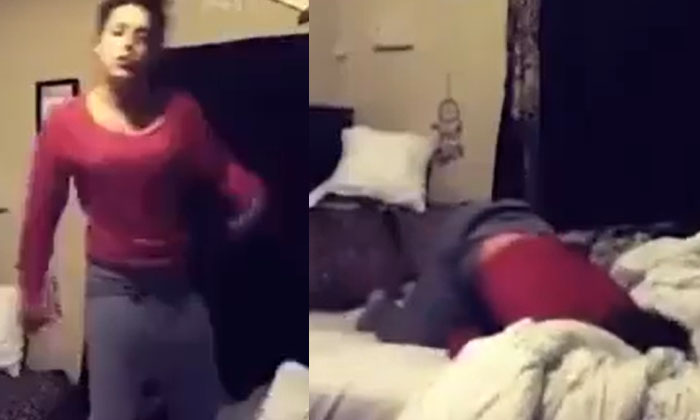  Video: The Young Woman Who Performed Stunts On The Bed , Viral Video, Latest Ne-TeluguStop.com
