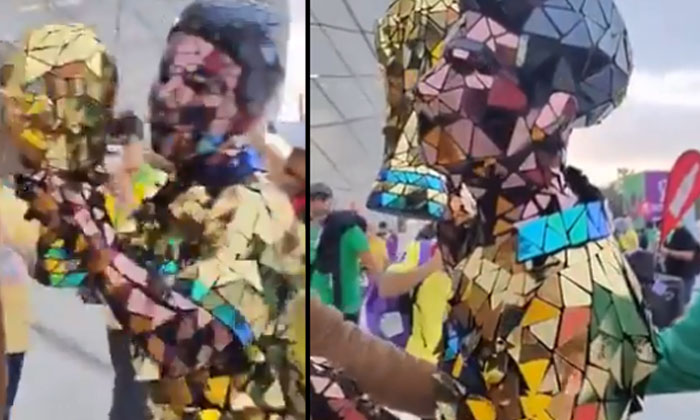  A Person Wearing A Mirror Outfit You Will Be Surprised To See The Video , Viral-TeluguStop.com