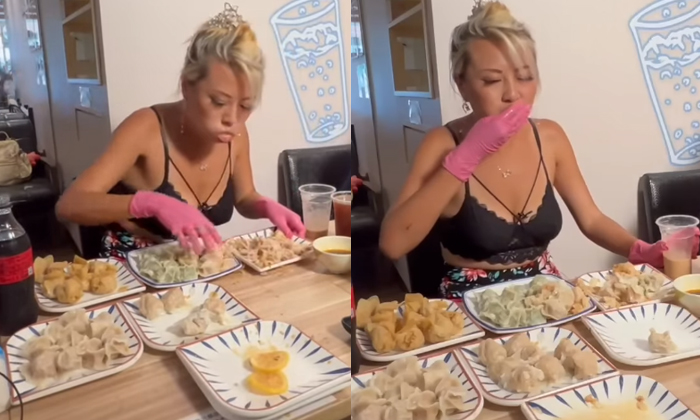  Woman Eating 80 Dumplings In A Few Minutes Video Viral Details, Viral News, Late-TeluguStop.com