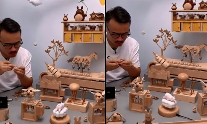  An Artist Who Made Moving Wooden Dolls You Will Be Surprised To See The Video ,-TeluguStop.com