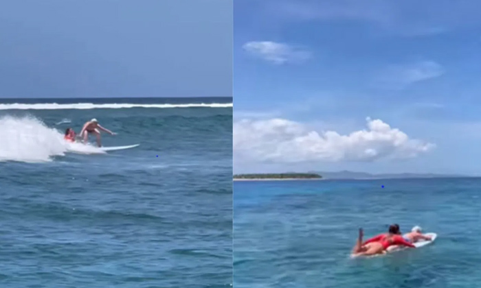  80-year-old Woman Surfs For The First Time, Granddaughter Records Video,viral Ne-TeluguStop.com