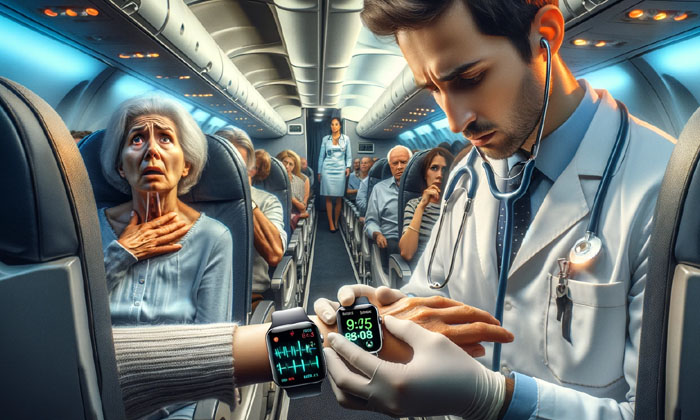  The Doctor Who Saved A Passenger's Life With An Apple Watch, Apple Watch, Healt-TeluguStop.com