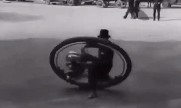  Monowheel In 1931 Travelling With 93 Mph Video Viral Details, Goventosa, Italian-TeluguStop.com