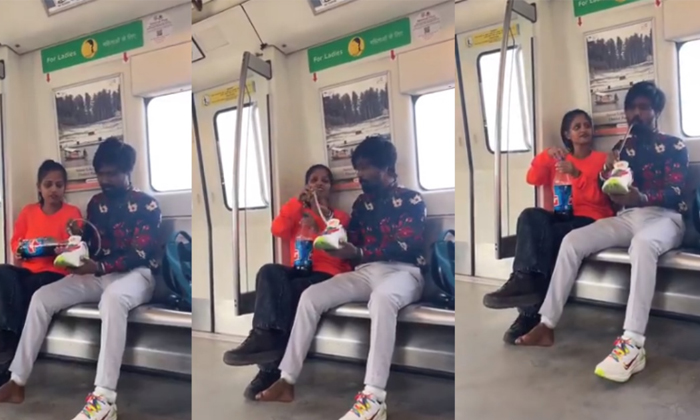  Viral Video Couple Pour Cold Drink Into Shoes And Drank It Details, Online Fame,-TeluguStop.com